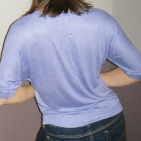 Dolman Wide Scoop Open Neck Batwing Specks Blouse Top Y2K Retro Purple 0098 - Picture 4 of 4